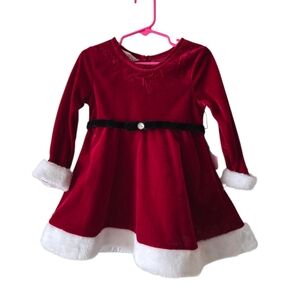 Katie M. Velvet Red Kids Casual Dress with White Trim